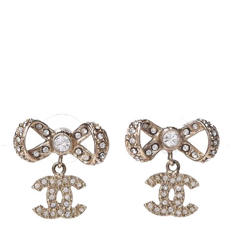 buy used chanel ear rings|chanel cc bow earrings.